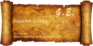 Gyurka Erika névjegykártya